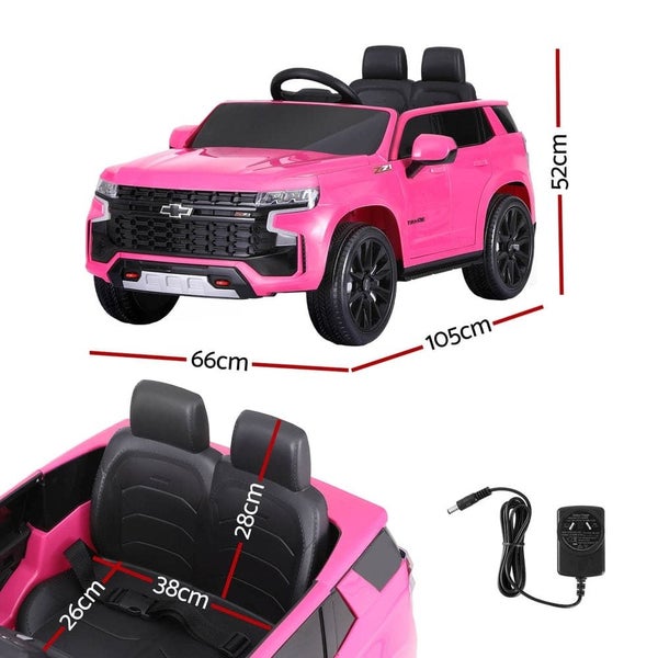 Kids Ride On Car Licensed Chevrolet Tahoe Electric Toys Horn Remote 12v Pink Carousel 2