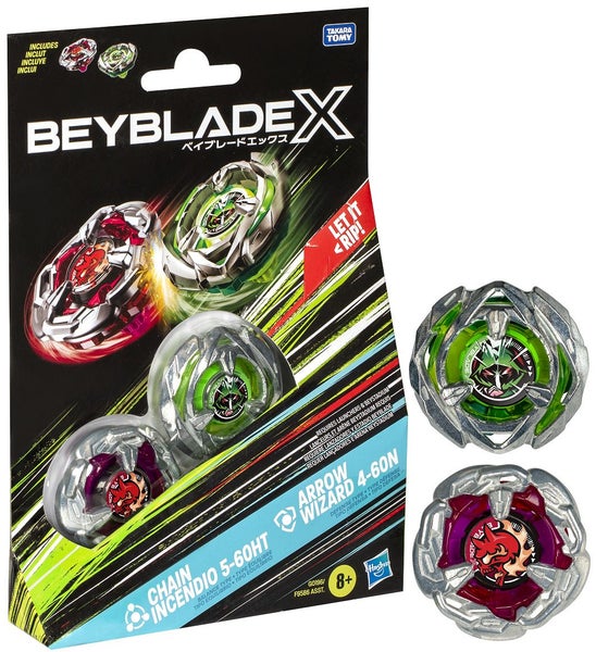 Beyblade X: Dual Pack - Chain Incendio 5-60HT & Arrow Wizard 4-60N Carousel 1