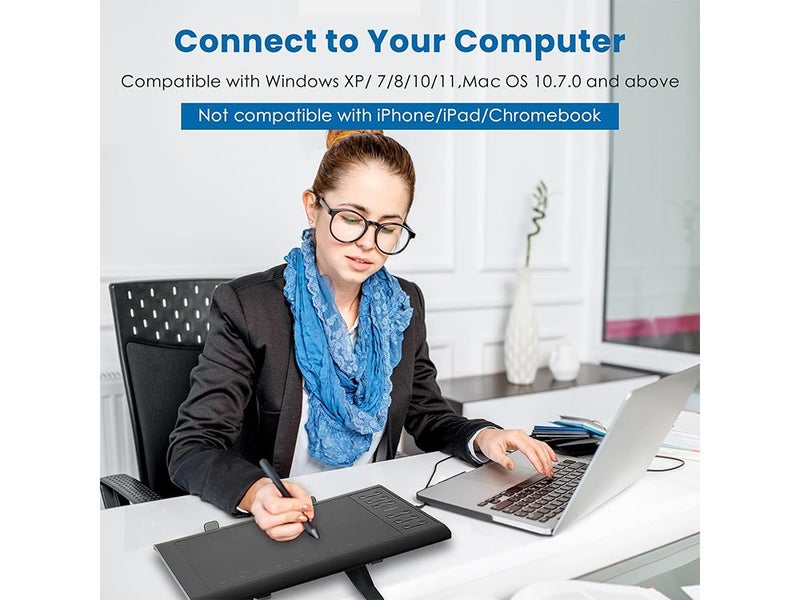 VINSE Digital Art Graphics Drawing Tablet 10 x 6 inches with 12 Hot Keys Carousel 2