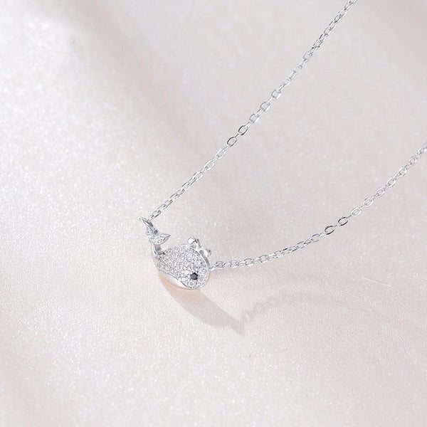925 Sterling Silver CZ Whale Necklace | 45cm | Gift Boxed Carousel 2