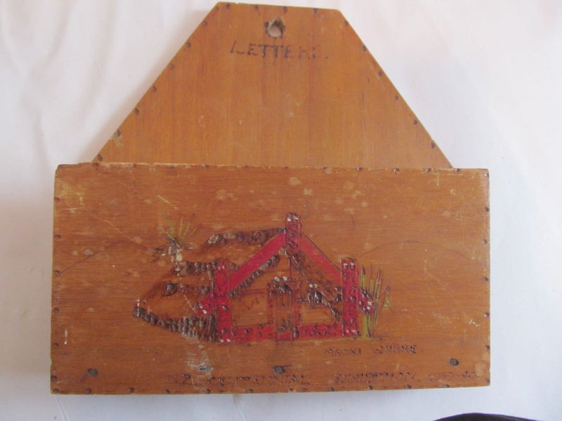RARE TO FIND NZ CENTENNIAL EXHIBITION POKER WORK LETTER HOLDER WITH MAORI WHARE Carousel 5