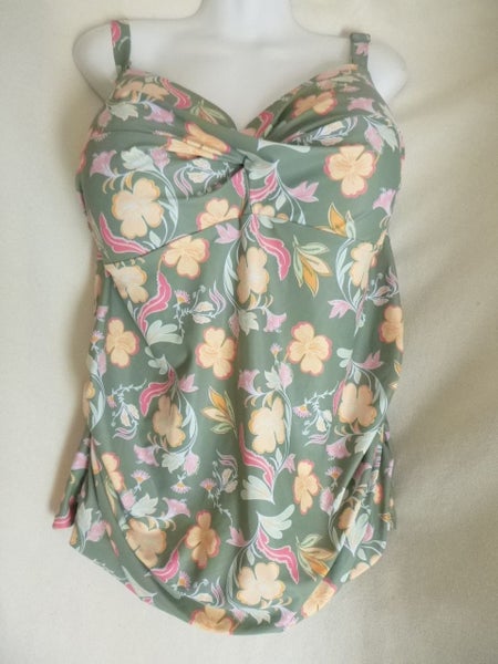 ED-IT-ED Green Floral Tankini Top Only – Size 26 Carousel 1