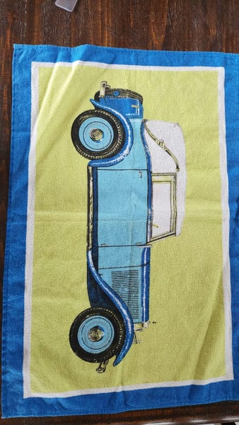 ~" Vintage Cotton Car Tea Towel ~ Made In Brazil "~ Carousel 1