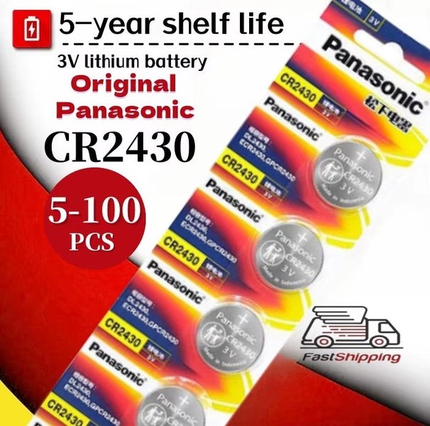Panasonic 1 x CR2430 Lithium Battery DL2430 BR2430 KL2430 Lithium 3V #AB203 Carousel 1