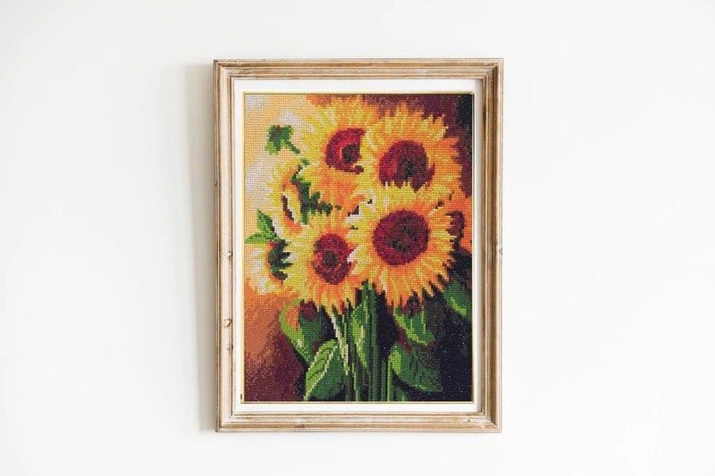 Sunflower Diamond Painting Kit: DIY 5D Cross Stitch Art for Home Decor Carousel 1