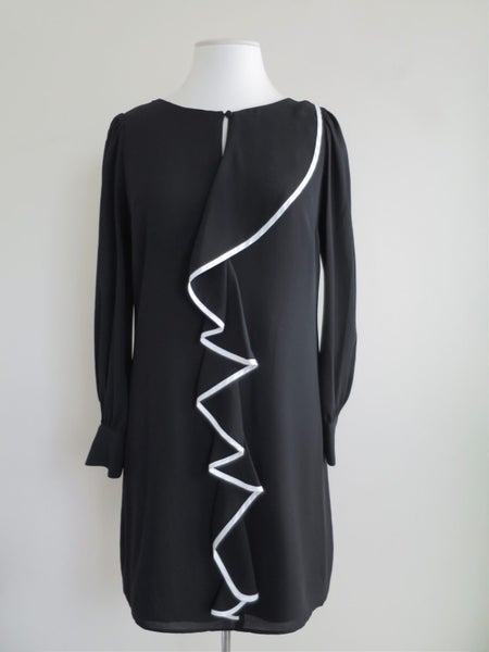 REVIEW (AU) *Designer Stunning Luxe Ruffles Black Chic Dress* 10 Carousel 1