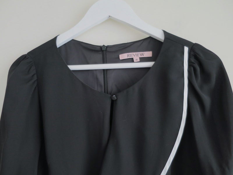 REVIEW (AU) *Designer Stunning Luxe Ruffles Black Chic Dress* 10 Carousel 2