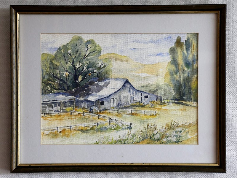 Watercolour - Rustic Rural Barn/ Shearing Shed by Agnes Kolver Carousel 1