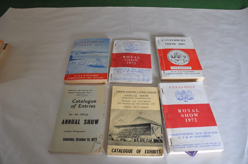 Old Show Schedules /catalogues from 1960's. Canterbury,Ellesmere & Ashburton Carousel 1