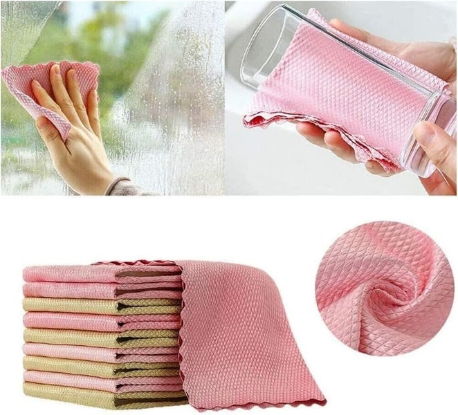 Cinvo 30x40 cm Fish Scale Microfiber Cloth 5Pcs Polishing Cleaning Rag Lint Carousel 2