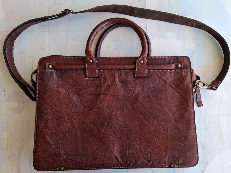 Pierre Cardin - modern leather laptop bag / briefcase Carousel 1