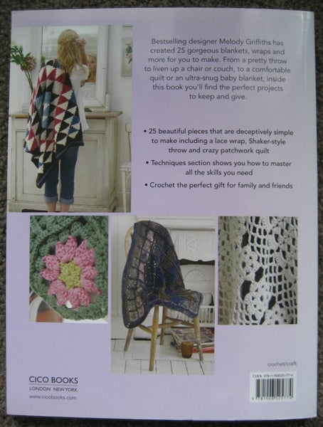 CROCHET THROWS WRAPS Afghans BLANKETS Craft BOOK 25 PATTERNS Carousel 12