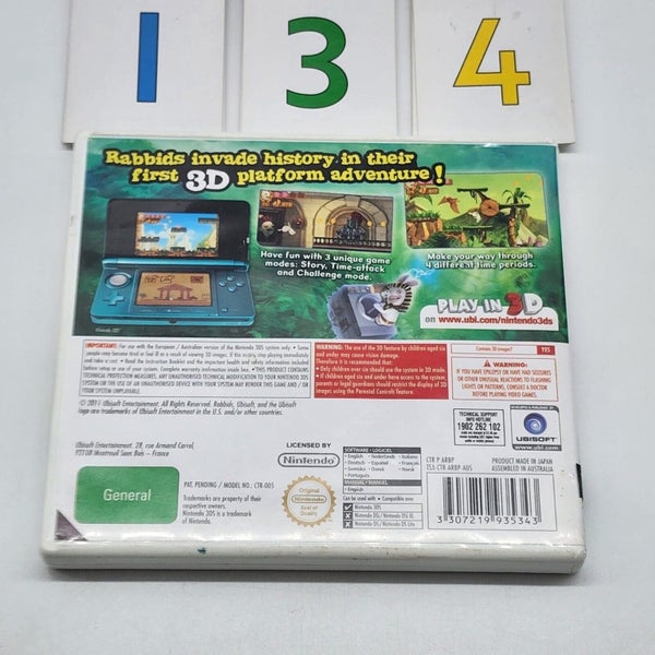 Rabbids 3D Nintendo 3DS Game + Manual PAL Carousel 3