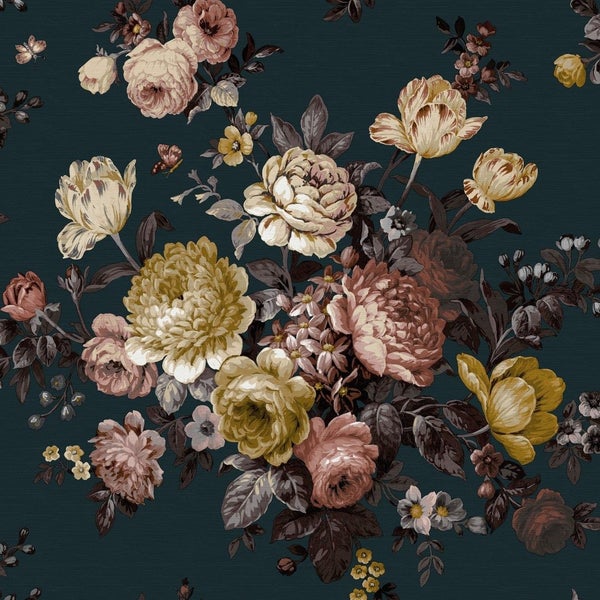Wallpaper. Bouquet - Blue. 2 roll bundle Carousel 7