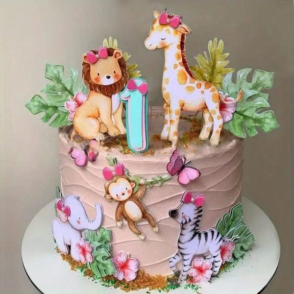Girls Safari Cake Topper Set. Quality Card Carousel 2