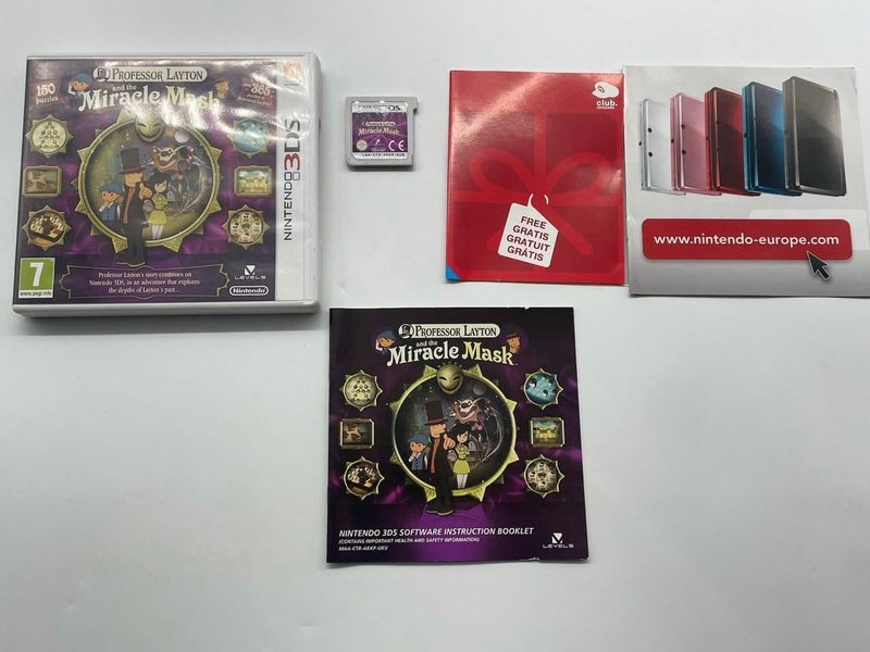 Professor Layton and the Miracle Mask Nintendo 3DS Game + Manual PAL Carousel 1
