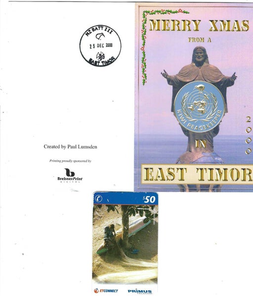 New Zealand Army Peacekeepers Christmas card and phonecard NZ Batt 3 Buy Now Carousel 1