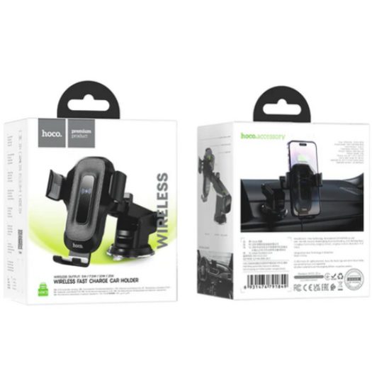 15W Automatic Clamping Wireless Charging Phone Holder for Windshield / Dashboard Carousel 5
