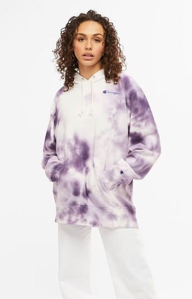 CHAMPION *Sky Dye Cotton Oversized Light Fleece Hoodie W Pouch Pockets* S/10 Carousel 2
