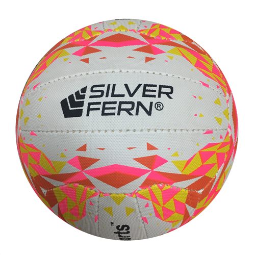 SILVER FERN PS SUPERGRIP NETBALL - PINK/YELLOW SIZE 4 Carousel 1