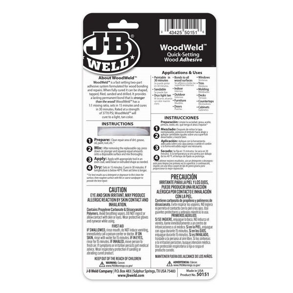 WOODWELD LIGHT TAN QUICK SETTING EPOXY SYRINGE 25ML Carousel 3