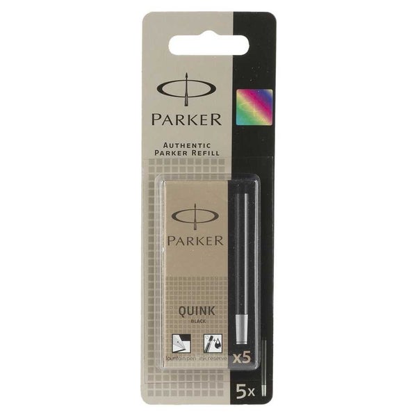Parker Quink Black Ink Cartridge Set 5pce Carousel 1