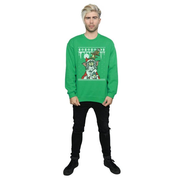 Tom And Jerry Mens Christmas Fair Isle Sweatshirt Carousel 4