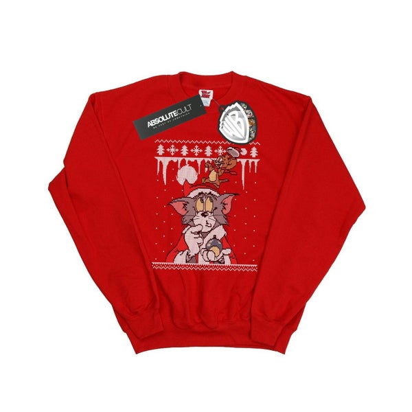 Tom And Jerry Mens Christmas Fair Isle Sweatshirt Carousel 1