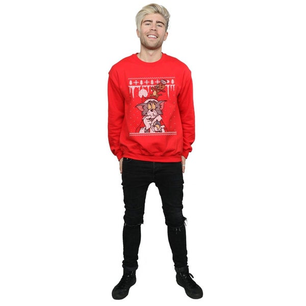 Tom And Jerry Mens Christmas Fair Isle Sweatshirt Carousel 4