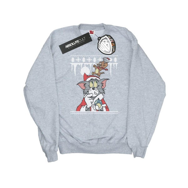 Tom And Jerry Mens Christmas Fair Isle Sweatshirt Carousel 1
