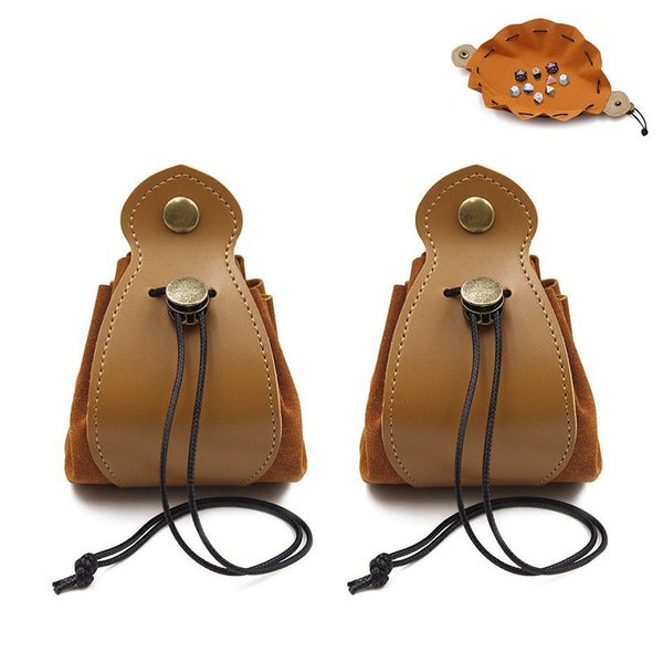 STORFEX 2-Pack Leather Dice Bag - Brown Carousel 1