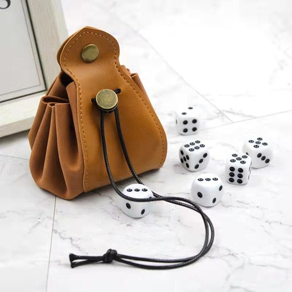 STORFEX 2-Pack Leather Dice Bag - Brown Carousel 2