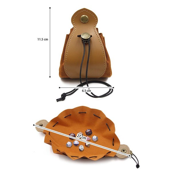 STORFEX 2-Pack Leather Dice Bag - Brown Carousel 5