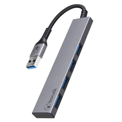 Bonelk Long-Life USB-A to 4 Port USB 3.0 Slim Hub - Space Grey [ELK-80024-R] Carousel 1