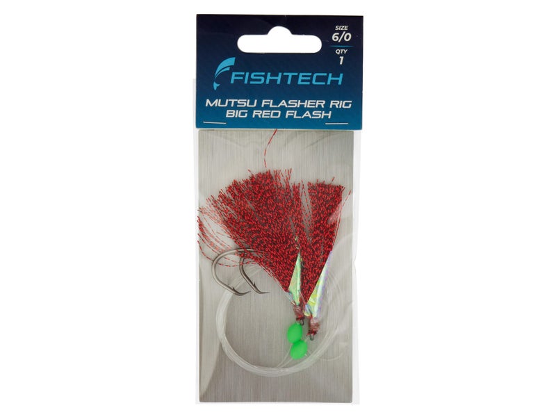 Size 6/0 Mutsu Flasher Rig - 2 Hook - Red n Ready - FISHTECH Carousel 1