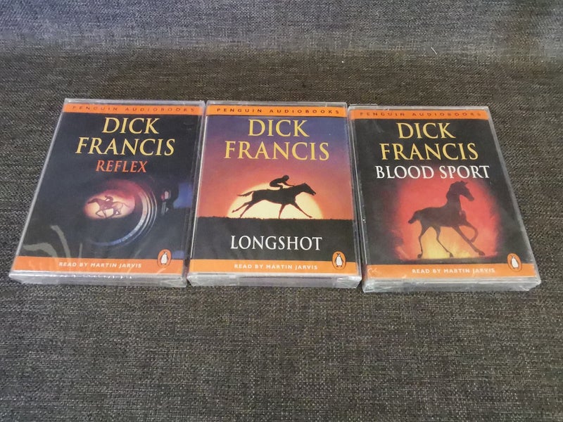3 Audio Cassettes -Dick Francis -Reflex - Longshot & Blood Sport -New & Sealed Carousel 1