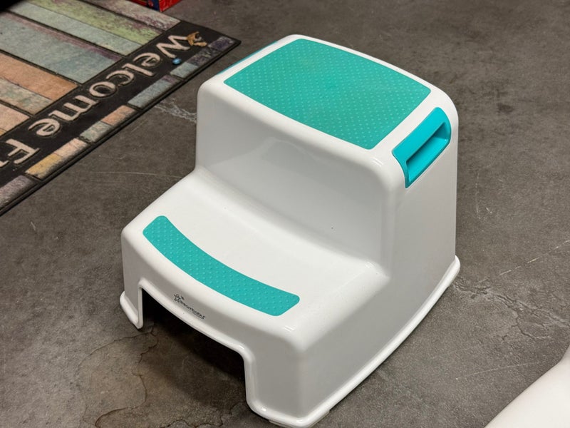 Babywise 2 Level Step Stool Grey/Blue Carousel 1