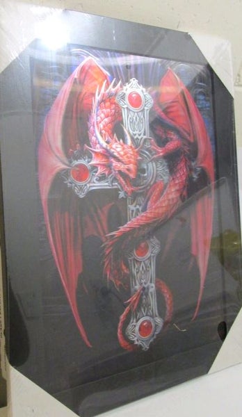 Framed 3D Dragons print, 46cm x 36cm. 3 different pictures Carousel 1