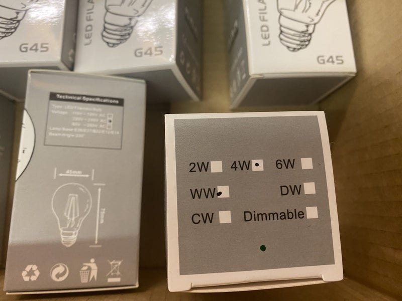 16 LED Light Bulbs 4W G45 Filament E14 MY SALE PRICE $1 each / RP$9.99 each Carousel 3