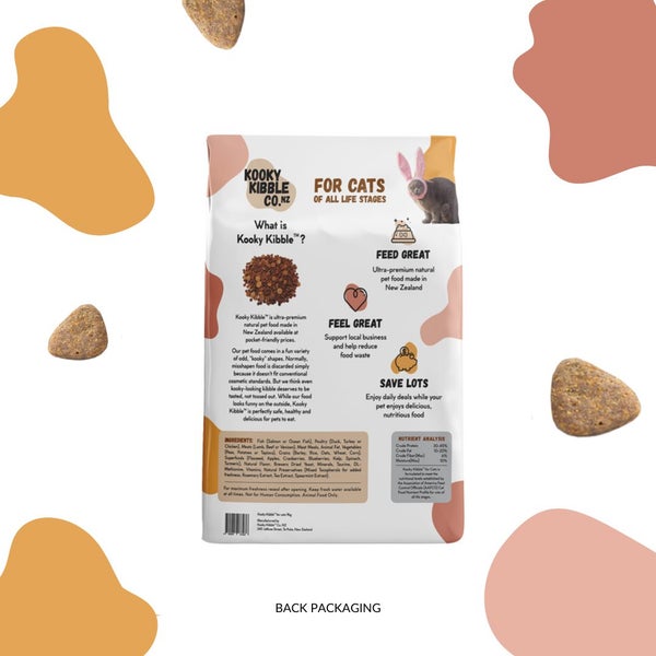 Bundle of 2 Kooky Kibble New Zealand Grain-Free Cat Food for All Life Stages 9kg Carousel 9