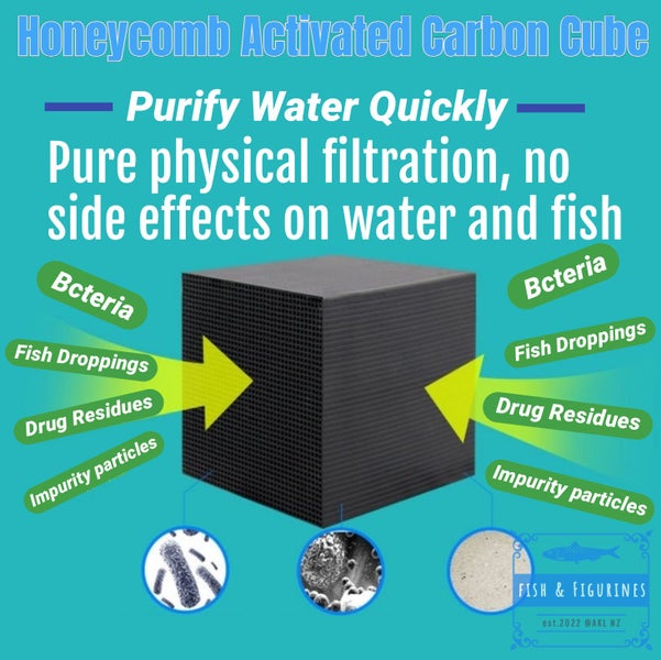 4pcs 10x10x5cm Honeycomb Activated Carbon Cube Fish Tank Filter - Purify water Carousel 1
