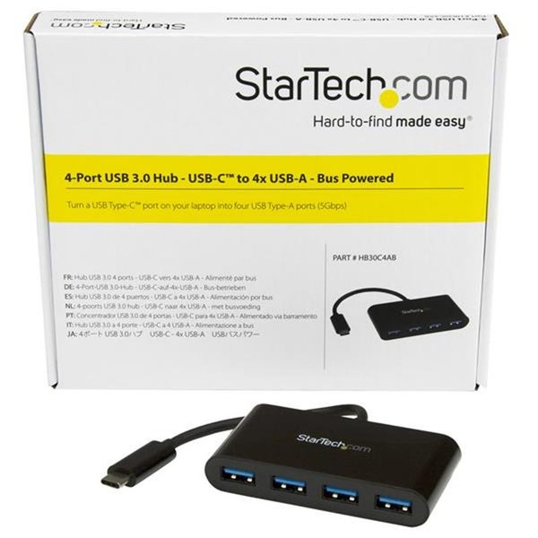 StarTech.com 4 Port USB 3.0 Hub USB-C to 4x USB-A [HB30C4AB] Carousel 3
