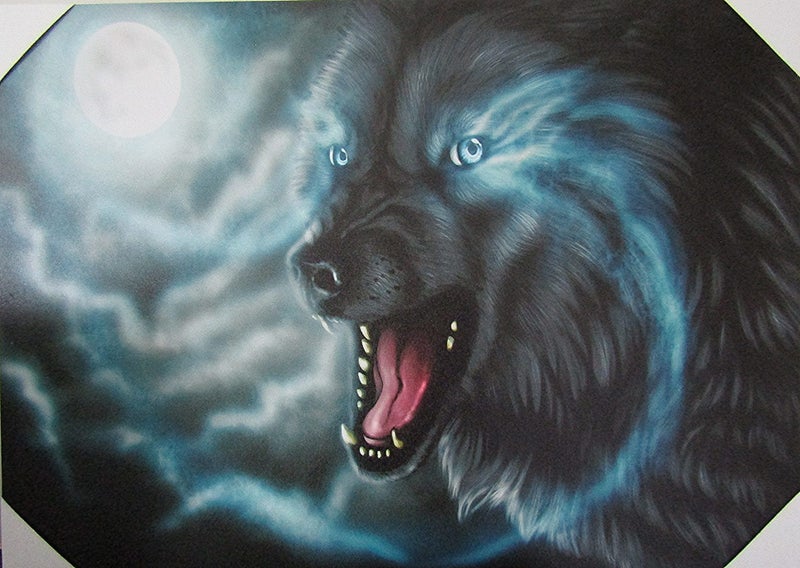 Mystic Wolf boxed canvas print, 70cm x 50cm. Carousel 1