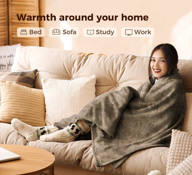 DreamZ Electric Throw Blanket Heated Timer Bedding Washable Warm Winter Plush BR Carousel 2