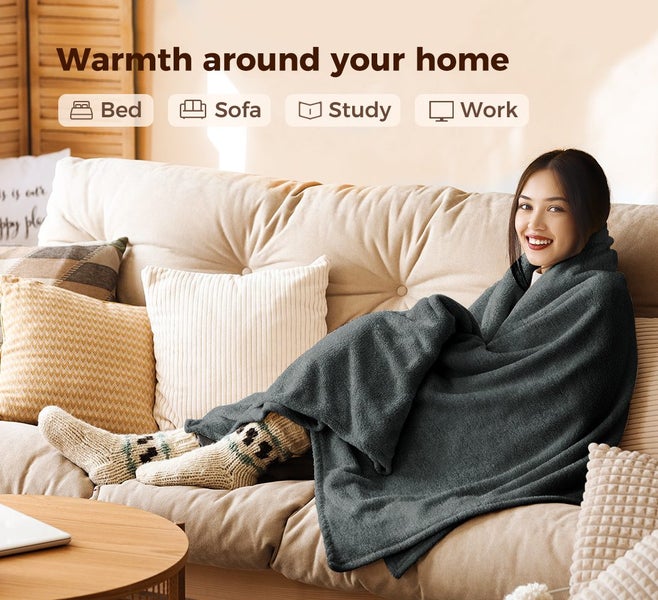 DreamZ Electric Throw Blanket Heated Timer Bedding Washable Warm Winter Snuggle Carousel 2