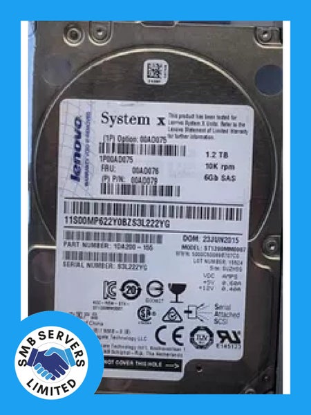 Lenovo 1.2TB SFF SAS 10K 6Gb/s HDD 00AD076 Carousel 1