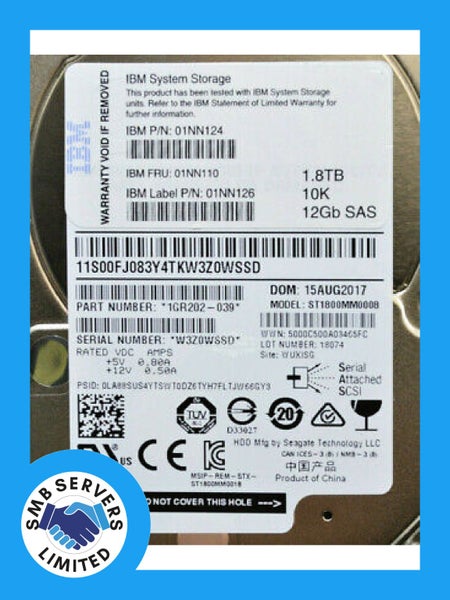 Lenovo 1.8TB SFF SAS 10K 12Gb/s HDD 01NN110 Carousel 1