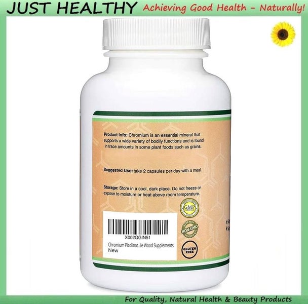 CHROMIUM PICOLINATE - 500 mcg per CAP - 300 VEGE CAPS Carousel 3