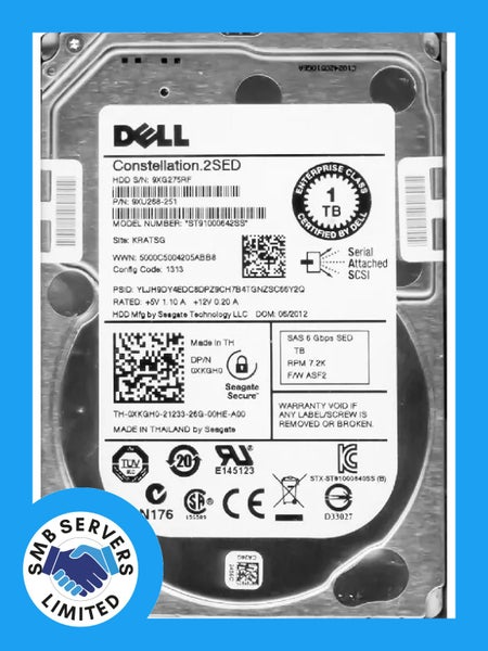 Dell 1TB SFF SAS 7.2K 6Gb/s HDD 0XKGH0 Carousel 1
