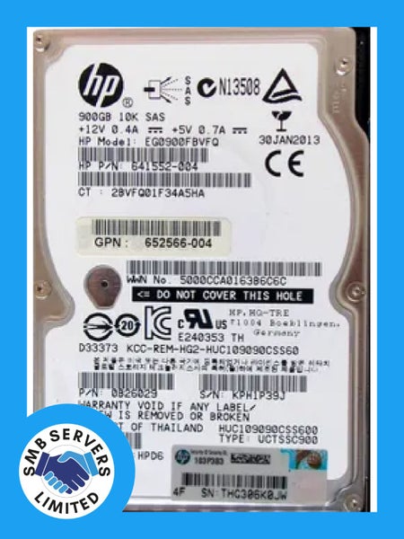 HPE 900GB SFF SAS 10K 6Gb/s HDD 652566-004 Carousel 1